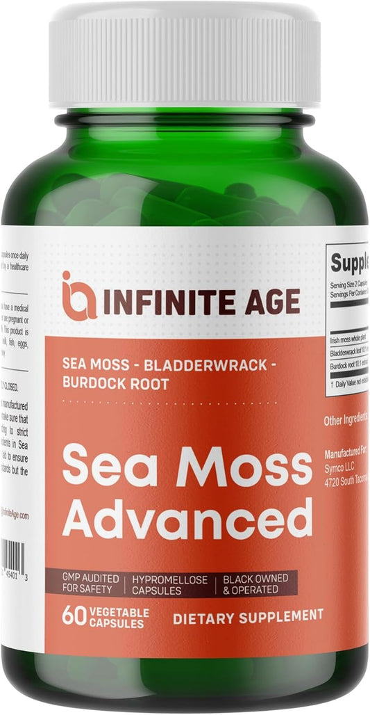 INFINITE AGE 1250mg Sea Moss Advanced Superfood Capsules, 60 Count